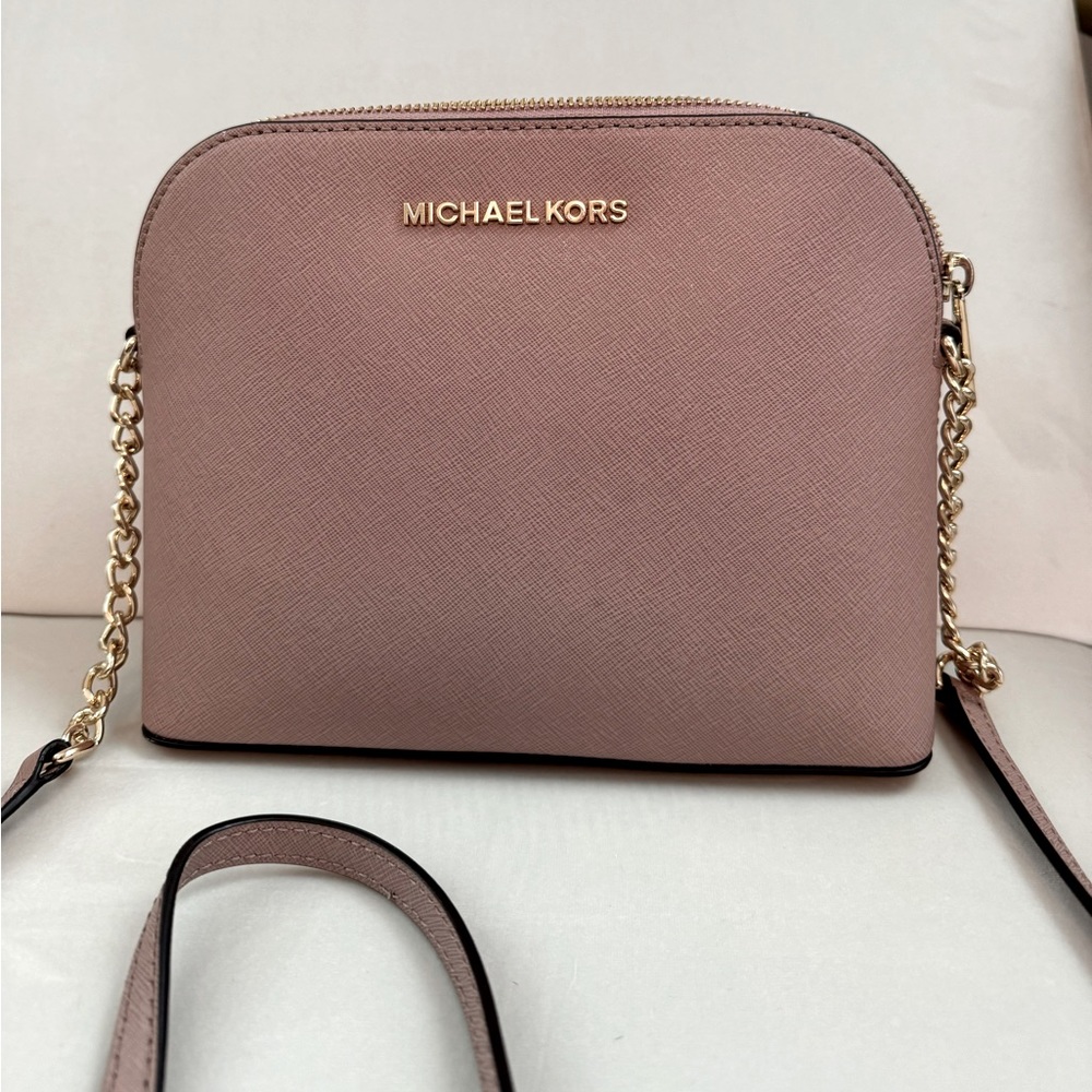 NWT Michael Kors Pink Crossbody with Gold Chain
